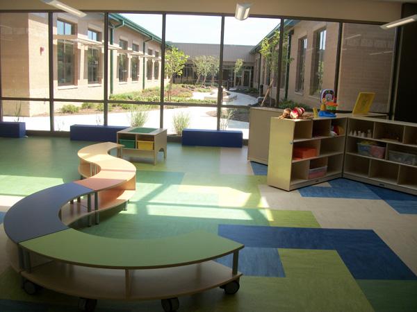 The Extended Learning Areas face courtyards.