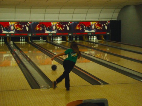 Junior Taylor Herchenbach bowls at Thunderbowl, the site of Northmont's home matches (Photo courtesy of Michelle Hibbard, Northmont Yearbook).