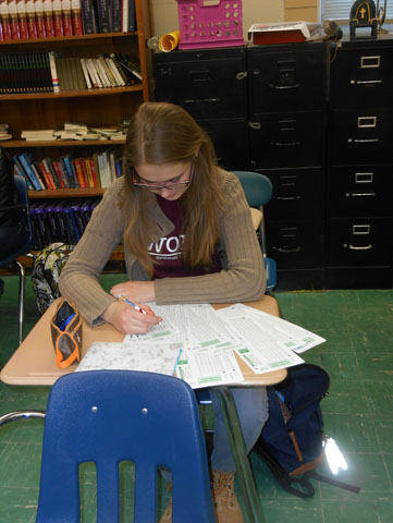 Foreign Exchange student Sia Skoryk tackles American mid-terms.