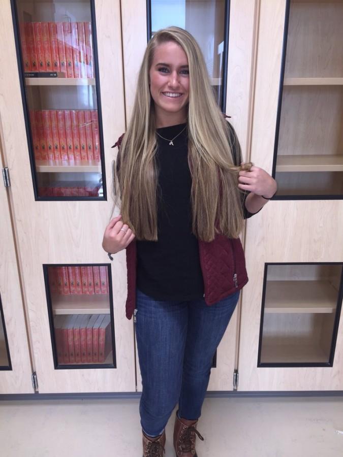 Senior Brittany Weatherford has heard she is leading the polls in Best Hair...and Best Flirt!