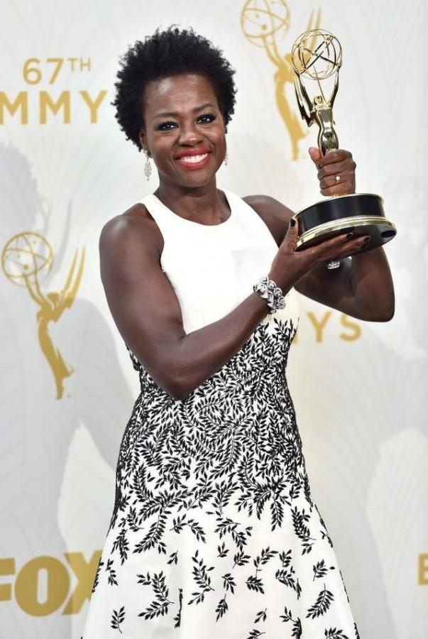 Viola Davis with her Emmy Award for Outstanding Lead Actress in a Drama Series last year (photo courtesy of kansascity.com).