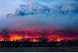 The wildfire burning in Alberta, Canada (courtesy of The Chicago Tribune).