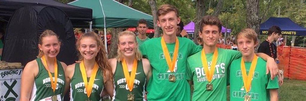 Runners display their medals after the Eaton Invitational (courtesy of Northmont Athletics).