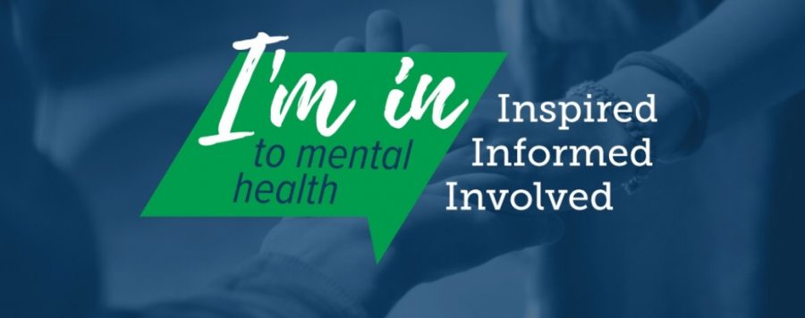 The symbol for Mental Health Awareness Week 2017 features two people supporting each other by holding on to each others arms (courtesy of NAMI).