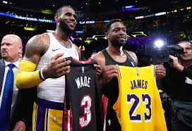 LeBron and Dwyane ext aching jerseys on there last game