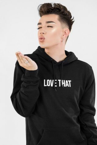 Beauty vlogger James Charles models for his new clothing line Sister Apparel, courtesy of sisters-apparel.com. 