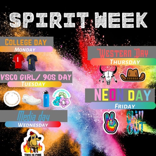 A picture of the spirit week flyer (Northmont High School).