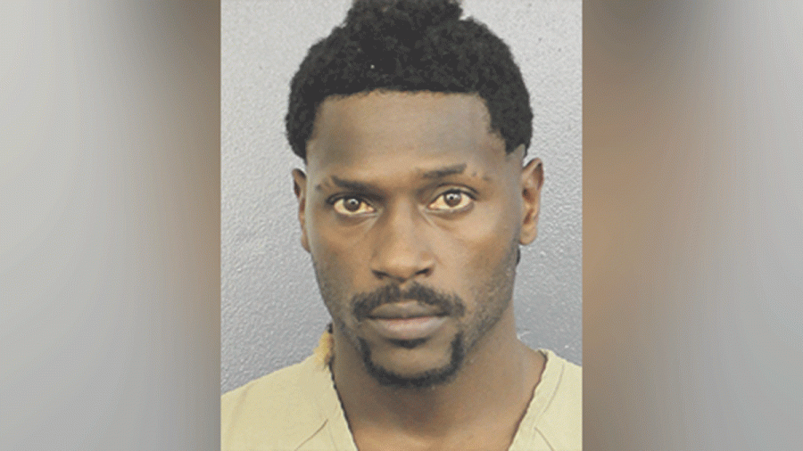 Antonio Browns mugshot from the night of his arrest.