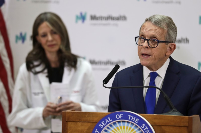 Governor Mike Dewine talks about how Ohio is preparing for the virus (photo courtesy of Dayton Daily News).