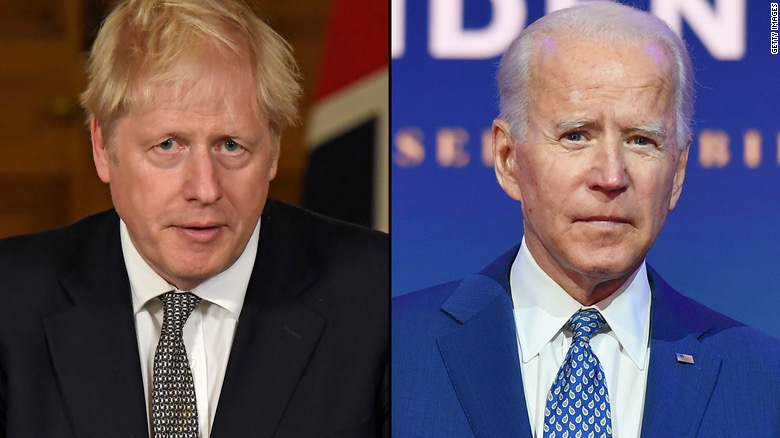 Boris Johnson hopes to secure a post-Brexit deal with Bidens administration.