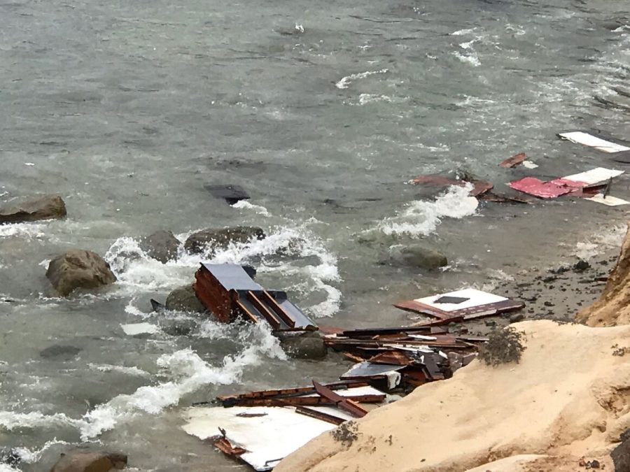 Debris from the capsized boat. Photo Credit: San Diego Fire-Rescue Department via REUTERS