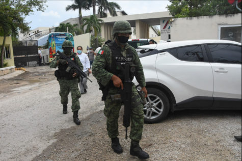 Photo by stated source Bloomberg Picture of National Guards in Cancun.
