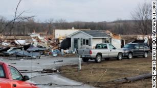 Some houses recently destroyed from the Iowa tornado that happened on Saturday.