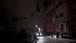 The streets of Ukraine in darkness. 