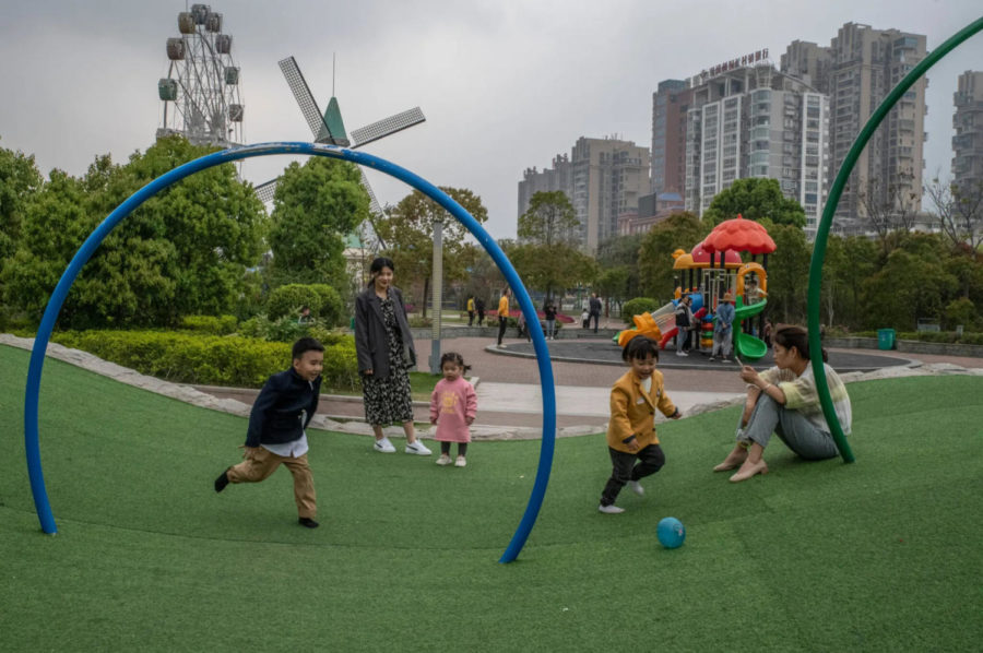 A playground in a park in Xiapu, China, in 2021
