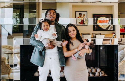 NBA YoungBoy, his wife and child 
