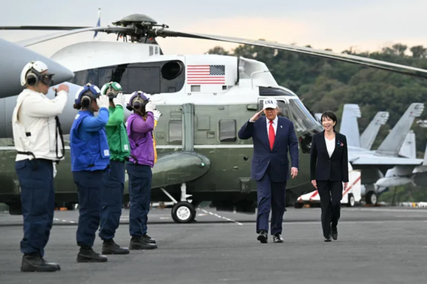 Trump and Takaichi on the USS George Washington